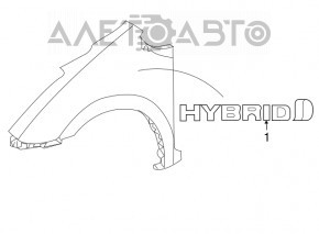 Емблема HYBRID крило переднє праве Toyota Prius 20 04-09