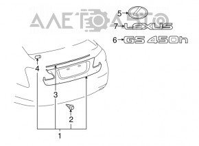 Эмблема надпись GS450h крышки багажника Lexus GS450h 06-11