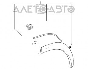 Накладка арки крила зад лев Lexus NX200t NX300 NX300h 15-21 зад