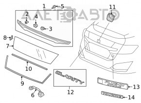 Емблема напис Touring кришки багажника Honda Clarity 18-21 usa