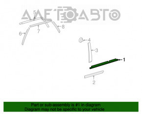 Молдинг центральний двері-скло задній правий Lexus RX300 RX330 RX350 RX400h 04-09