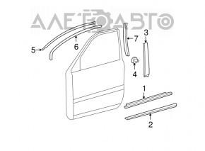 Накладка двері бічна перед прав Lexus RX300 RX330 RX350 RX400h 04-09