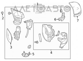 Дзеркало бічне ліве Honda CRV 17-229 пінів, поворотник, підігрів, BSM