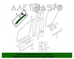 Накладка передньої стійки права Infiniti G25 G35 G37 4d 06-14