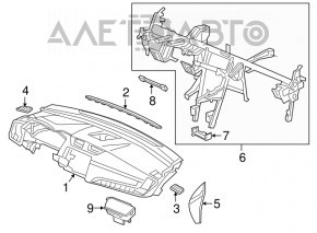 Торпедо передняя панель без AIRBAG Honda CRV 20-22 черная