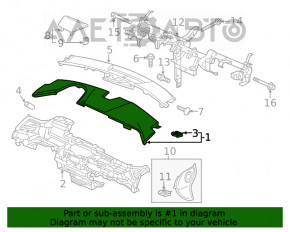 Торпедо передня панель AIRBAG Honda Clarity 18-21 usa чорна