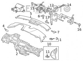 Торпедо передняя панель голая Honda Clarity 18-21 usa черн