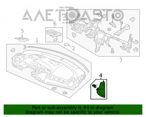 Накладка торпеды боковая левая Honda Insight 19-22