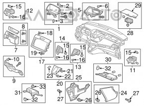 Накладка коліна водія Honda CRV 12-14 сіра