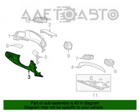 Накладка колени водителя Acura ILX 13-17 беж