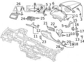 Накладка коленей водителя Honda Clarity 18-21 usa черная