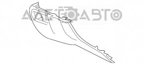 Накладка колени водителя Acura MDX 14-20 серая, две части