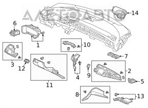Воздуховод центральный передней панели Honda Insight 19-22