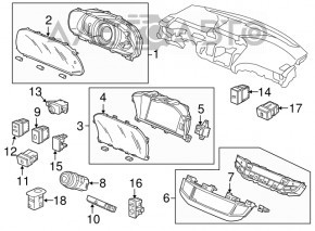 Щиток приборов Honda Accord 13-17 слом креп