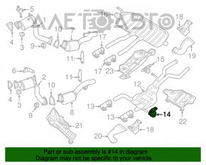 Кронштей выпускной трассы передний Audi Q7 4L 10-15