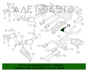 Кронштей випускний траси задній Audi Q7 4L 10-15 іржавий