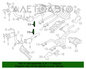 Кронштейн приемной трубы правый Audi Q7 4L 10-15