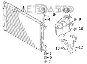 Крепление радиатора верхнее правое Audi Q5 80A 18- резина