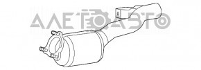 Приймальна труба з резонатором права Audi Q7 4L 10-15 заламаний болт