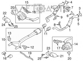 Вакуумный привод заслонки глушителя правый Porsche Panamera 10-16 3.0, 4.8
