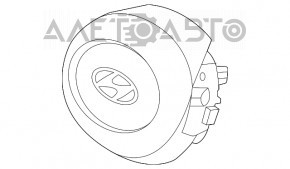 Подушка безопасности airbag в руль водительская Hyundai Sonata 20- серая