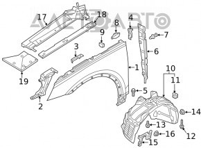 Защита привода переднего левая Audi Q5 80A 18-20 трещина