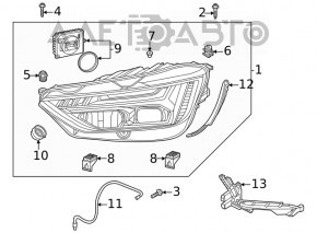 Кріплення фари прав переднє Audi Q5 80A 18-20 немає фрагмента, надломи
