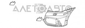 Бампер передний голый левая часть Audi Q5 80A 18-20 без парктроников, под омыватель фар новый OEM оригинал