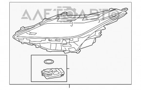 Фара передня права в зборі Lexus RX350 RX450h 20-LED 3 лінзи без AFS