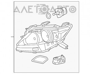 Фара передня права гола Lexus RX350 RX450h 10-12 дорест ксенон