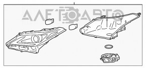 Фара передняя левая голая Lexus RX350 RX450h 16-19 без AFS LED 1 линза новый неоригинал