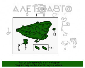 Фара передняя левая в сборе Lexus IS 14-16 LED дорест