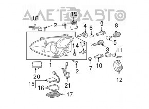 Кріплення лівої фари низ всередину Lexus RX300 RX330 RX350 RX400h 04-09