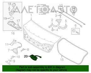 Кнопка открытия багажника Hyundai Sonata 18-19