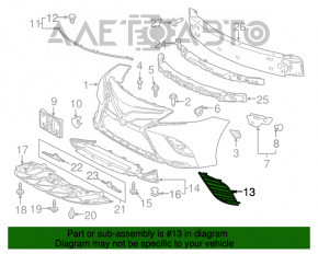 Решетка бампера правая Toyota Camry v70 21-24 SE\XSE без птф, матовая