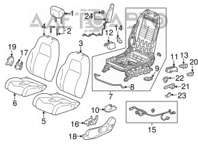 Водійське сидіння Honda CRV 17-22 без airbag, механіч, ганчірка сіра