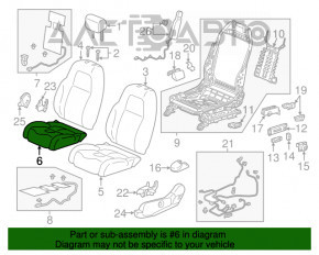 Водійське сидіння Honda CRV 17-22 без airbag, електро, ганчірка сіра