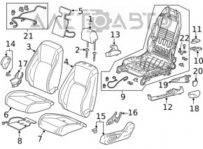 Водительское сидение Honda Clarity 18-21 usa без airbag черн