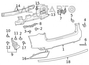 Відбивач задній правий Lexus RX350 RX450h 20-22