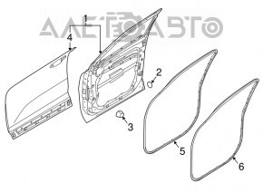 Ущільнювач дверного отвору передній правий Kia Sorento 16-20