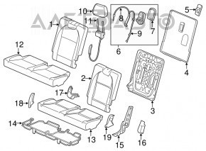 Задний ряд сидений 3 ряд Acura MDX 17-20 рест кожа черн