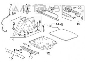 Важіль відкидання задніх сидінь правий Honda CRV 12-16 сірий, з тросом