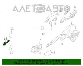 Ограничитель двери задней левой Nissan Rogue 21-23 US built