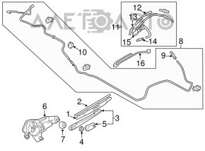 Трапеція двірників з моторчиком зад Mitsubishi Outlander Sport ASX 10-