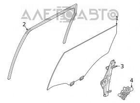 Стеклоподъемник механизм задний левый Nissan Rogue 21-23 US built