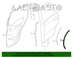 Уплотнитель арки крыла задний правый Infiniti JX35 QX60 13-