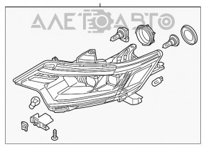 Фара передняя левая Mitsubishi Outlander 16-21 голая рест, песок, сломано крепление