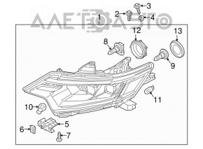 Фара передня права Mitsubishi Outlander 16-21 рест каламутний елемент