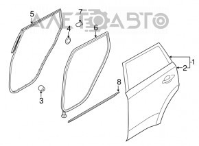 Ущільнювач дверного отвору задній правий Kia Niro 17-22