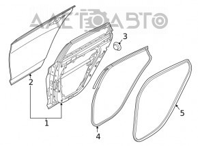 Уплотнитель двери задней правой Hyundai Sonata 20-